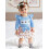 (0-3 Months, Sky Blue) Completo per bambina 3 pezzi. 4