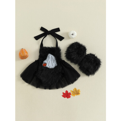 (6-12 Months, Black) Tutina per neonata per Halloween. 1