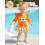 (9-12 Months, Orange) Completo per bambina 3 pezzi. 3