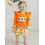 (9-12 Months, Orange) Completo per bambina 3 pezzi. 4