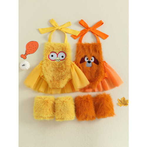 (6-12M, Yellow) Tutina per neonata per Halloween. 2