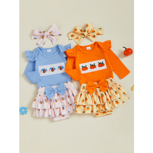 (0-3 Months, Sky Blue) Completo per bambina 3 pezzi. 2