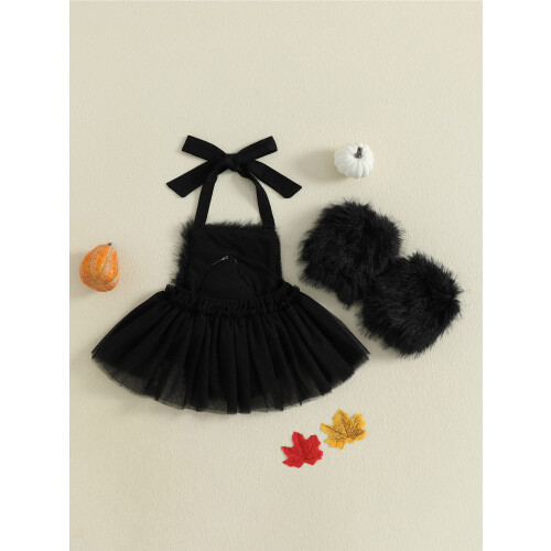 (6-12 Months, Black) Tutina per neonata per Halloween. 2