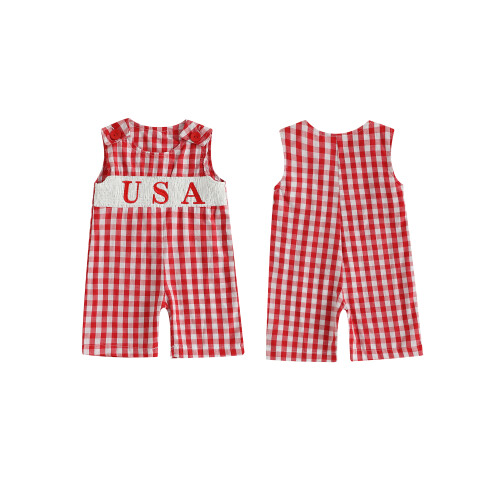 (0-3 Months, Red) Macacão infantil para com bordado. 1