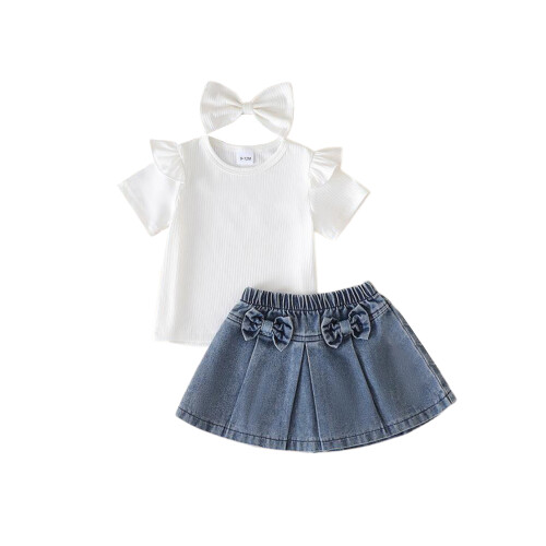 (6-9 Months, White) Conjunto de verão e fofa.