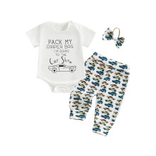 (6-12 Months, White) Conjunto de verano (3 piezas).
