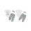 (6-12 Months, White) Set de 3 cu mașini/cactus. 2
