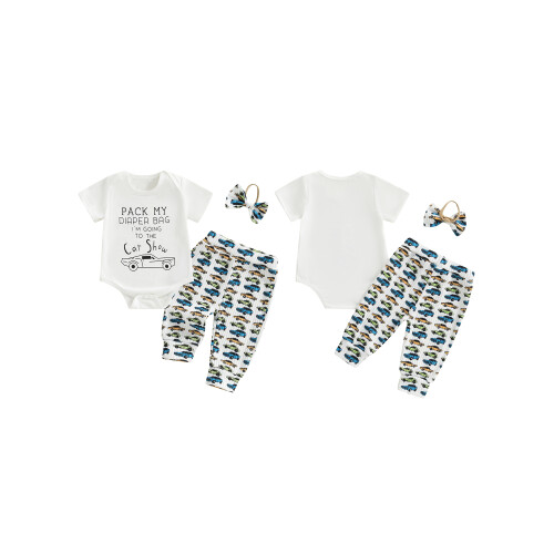 (6-12 Months, White) Set de 3 cu mașini/cactus. 1