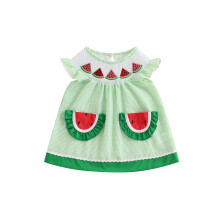 (6-12 Months, Green) Ärmelloses, gerafftes A-Linien-Kleid für Kleinkinder