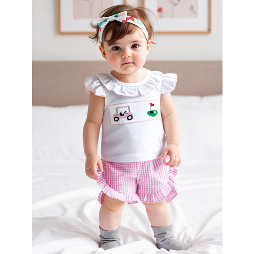 (6-12 Months, Pink) Καλοκαιρινή στολή για 2 τεμαχίων 2