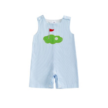 (0-3 Months, Blue 1) Tutina da neonato con ricamo a quadri, senza maniche, ideale per l'estate.