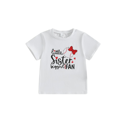 (1-2 Years, White) Καλοκαιρινό T-shirt νήπια στρογγυλή λαιμόκοψη.