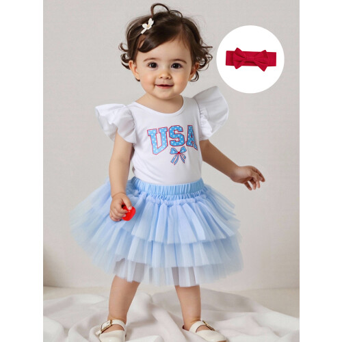 (6-12 Months, White) Conjunto infantil para dos EUA. 2