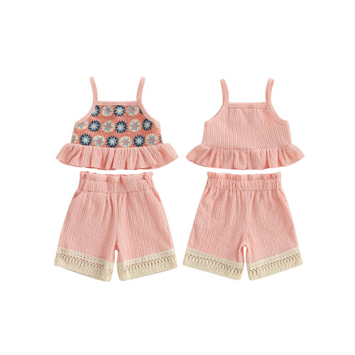 (6-12 Months, Pink) Σετ 2 τεμαχίων αμάνικα φανελάκια 1