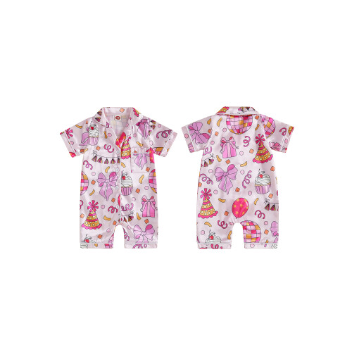 (12-18 Months, Pink) Πιτζάμες γενεθλίων για και κουμπιά. 1