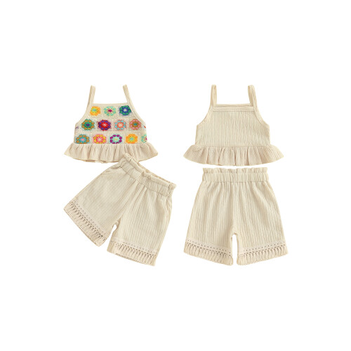 (18-24 Months, Beige) Σετ 2 τεμαχίων αμάνικα φανελάκια 1