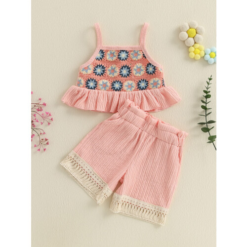 (12-18 Months, Pink) Σετ 2 τεμαχίων αμάνικα φανελάκια 2