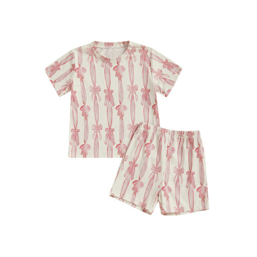 (2-3 Years, Pink) Σετ παιδικών σορτς καλοκαιρινό outfit