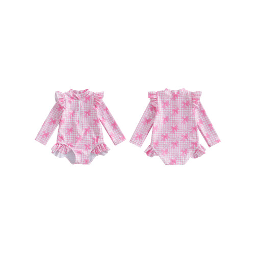 (18-24 Months, Pink) Μαγιό Rash Guard όρθιος γιακάς 1