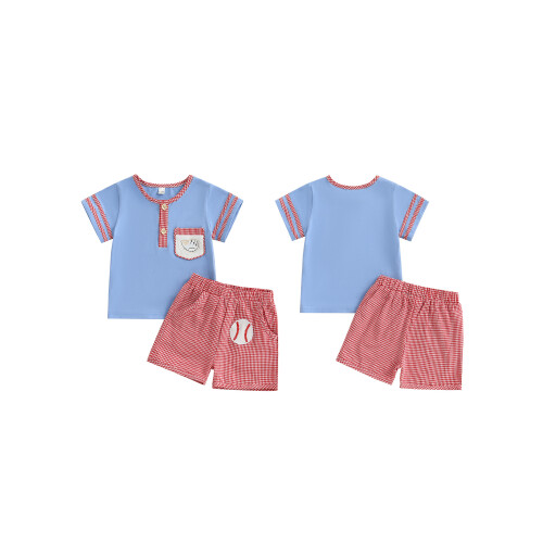 (6-12 Months, Blue) Conjunto de verão 2 peças. 1