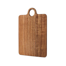 Small Acacia Wood Cutting and Serving Board with Handle, Rustic Cheese Tray for Kitchen