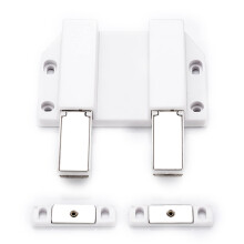 Heavy Duty Push to Open Cabinet Latch 2 Pack, Magnetic Door Catch, Spring Loaded Alloy for Double Door