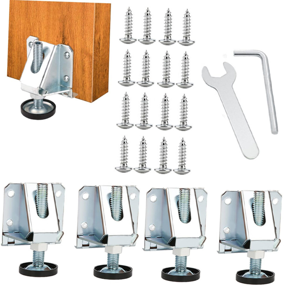 4Pcs Adjustable Furniture Leveler Feet Heavy Duty Metal Table Legs For Cabinets Desks And Workbenches 9169991235813