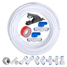 32,8ft Koelkastwaterleidingset, 1/4inch OD Waterleidingset voor Koelkast Ijsmachine Omgekeerde Osmose Systeem Waterfilter