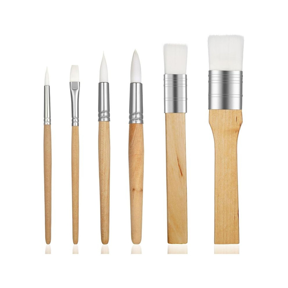 Art Paint Brushes Set 6Pieces Wooden Paintbrushes For Artists Adults Kids Body Face Painting,Acrylic Painting Watercolor 4712355563005
