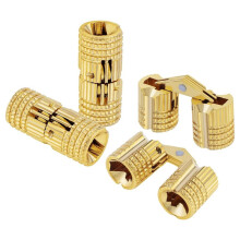 8Pcs 10 mm Hidden Brass Hinges,180 Degree Opening Angle Concealed Furniture Hinges for DIY Jewelry Box Hand