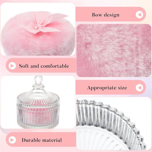 3er-Pack Große Body Puffsand-Behälter Puderbehälter mit Bubble PuffsCrystal-Behälter Weich 1