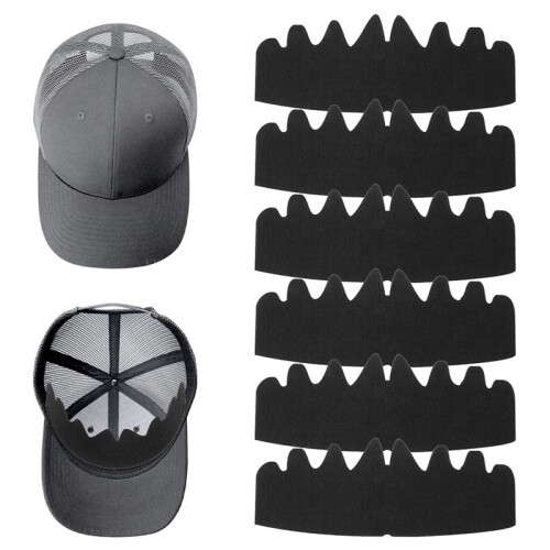 Baseball Caps Inserts Shapers, Flexible Washable Reusable Hat Liner Cap Fitter Inserts,  Hat Sweat Liner 6pcs 1