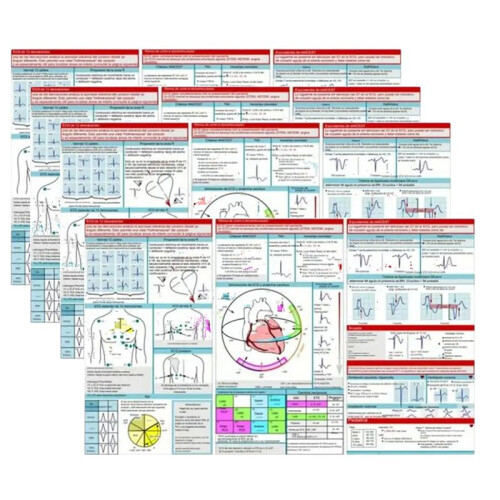 EKG Pocket Guide Ecg Interpretation Pocket Card Horizontal & Vertical Layout Compact Reference Guide for Hospital Use