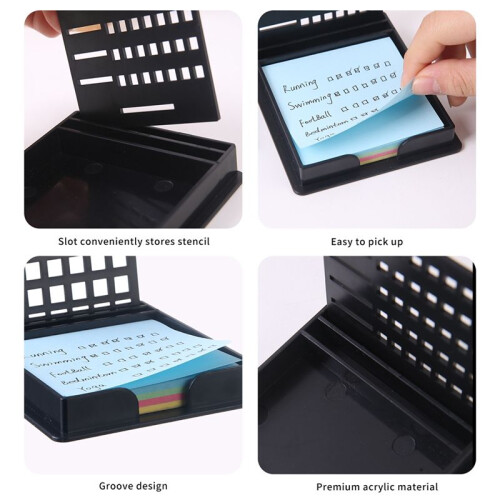Sticky Note Stencil Template-Post It Note Holder for Precision Planning Organization,Note Organizer for Office School A 2