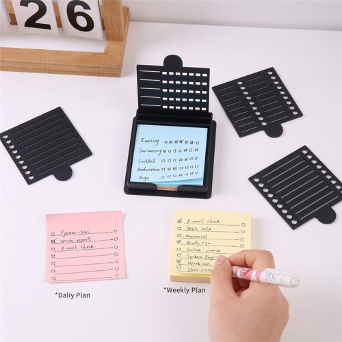Sticky Note Stencil Template-Post It Note Holder for Precision Planning Organization,Note Organizer for Office School A 1