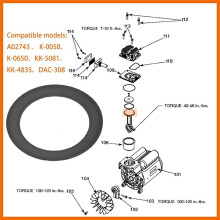 DAC-308 Olievrije Zuigerveren voor Luchtcompressor DAC-308 /K-0650/K-0058/KK-4835/KK-5081/A02743 Past op 3 Stuks