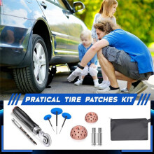 Kit di 29 Toppe per Riparazione Pneumatici, 24 Toppe per Pneumatici (34/40/50 mm), Ruota di Lucidatura, per Motociclette e Riparazione di Veicoli