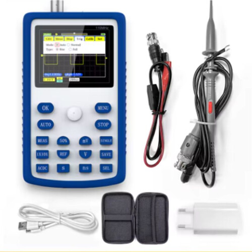 1C15  Handheld Oscilloscope Digital Sampling Rate 500MS/S Analog Bandwidth 110MHz Support Waveform Storage EU PLUG
