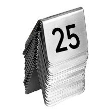 25PCS Restaurant Bar Place Table Tabletop Number Sign Stackable Table Number Cards Double-Side Black Number