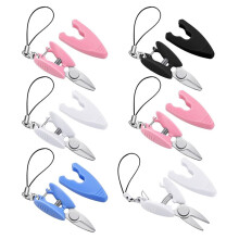 6 Pcs Small Scissors Keychain Set with Cover Travel-Sized Portable Snips for Travel, Sewing, Crafts and Yarn