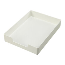 Letter-Size Tray, A4 Plastic Paper Holder File Organizer, Stackable Letter Tray for Office, School, Home Storage White