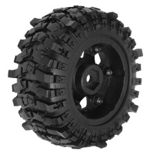 4Pcs 88mm 1.9In Beadlock Wheel Rim and Soft Rubber Tire Set for 1/10 RC Crawler Car Axial SCX10 Pro Capra TRX4,B