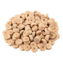 Wooden Wheels, 100 PCS, 1.18 Inches, Treaded Wooden Tires Wheels with 0.14inch Hole Perfect for DIY Wood Carft Projects