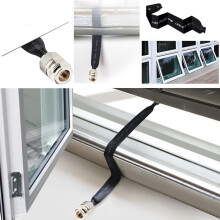 2PCS Door/Window Pass Through Flat Coaxial Cable 50 Ohm SO239 UHF Female to UHF Female Pigtail Cable