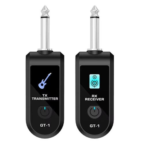2.4G Trådlöst Gitarrsystem, Uppladdningsbart Litiumbatteri, Trådlös Gitarrsändare och Mottagare för Elgitarr och Bas, B