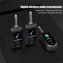 2.4G Wireless Guitar System Rechargeable Lithium Battery Wireless Guitar Transmitter Receiver for Electric Guitar Bass,B