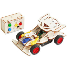 DIY Wooden Remote Control Car Kit Four-Wheel Drive Racing Car Science Experiment Kits for Teen Kids Gifts