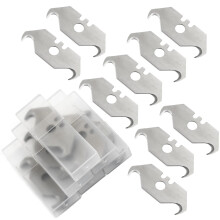 60pcs SK5 Steel Utility Knife Hook Blades for Box Cutter Carpet Roofing with Storage Cases