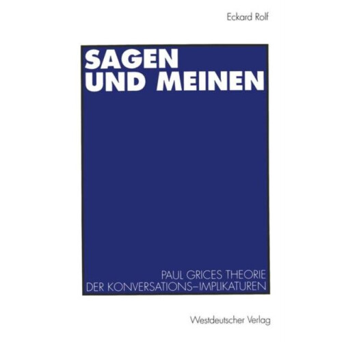 Sagen und Meinen by Eckard Rolf Paperback Book