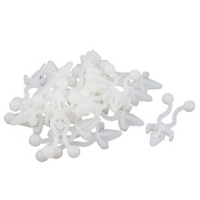 20 Pcs White Plastic Twist Lock Cable Tie 33mm Round Tip for Small Bundles and Damage Protection